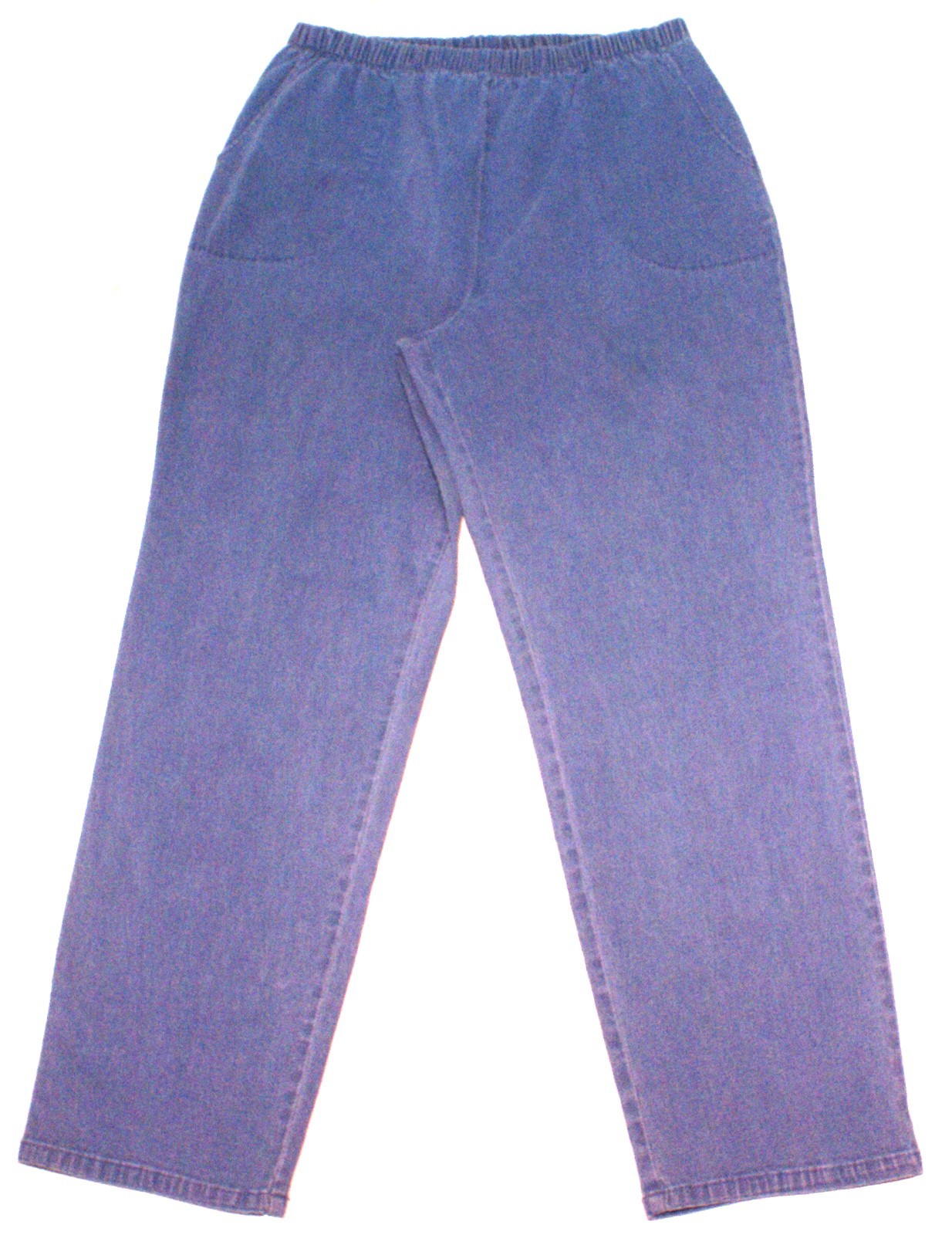 Womens Xl Blue Denim Pull On Pants, Inseam 29"