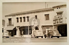 Lompoc CA  Police Station Theatre Rita Hayworth Street Scene RPPC Postcard COPY