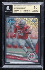 2023 Bowman U Chrome Shimmer Refractor Michael Hall Jr #170 BGS 10 PRISTINE 3hd