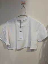 NWT Alo Yoga Mesh Cropped Mirage Tee
