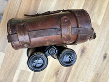 Vintage Antique Binoculars with Original Leather Case WW1