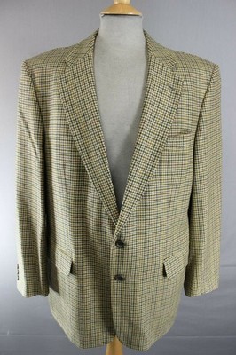 HERVORRAGENDE BROOK TAVERNER JACKE REINE WOLLE GRÜN KARIERT 42 INCH