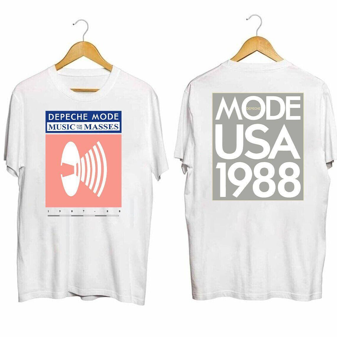 Depeche Mode Music for the Masses Tour Cotton White All Size Shirt 2 Sides SE547