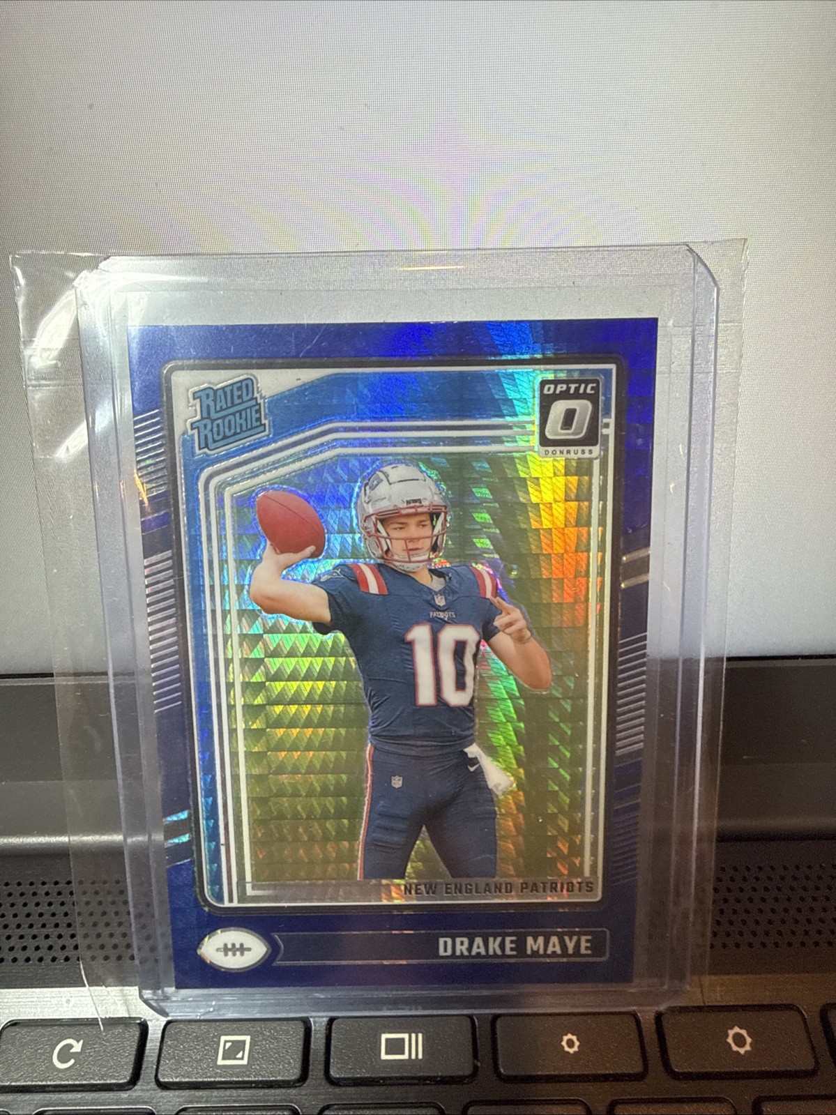 2024 Panini Donruss Optic Rated Rookie Drake Maye #229 Blue Hyper Prizm RC