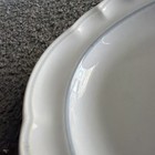 Pfaltzgraff Gazebo Blue rim Oval Platter Scalloped Edge 15 X 10.25"  blue tint — photo 2