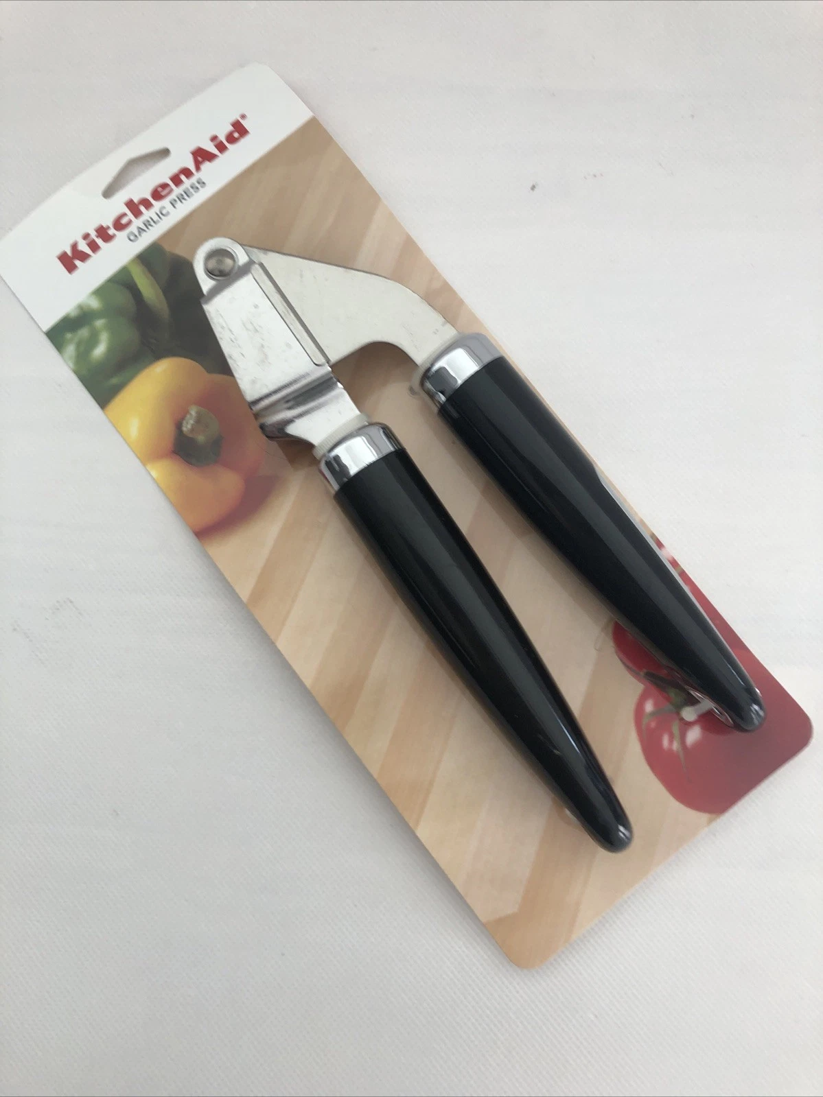 New KitchenAid Classic Black Garlic Press Stainless Steel Plastic Heavy Durable