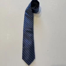 Perry Ellis Mens Portfolio Geometric Print Blue Necktie One Size