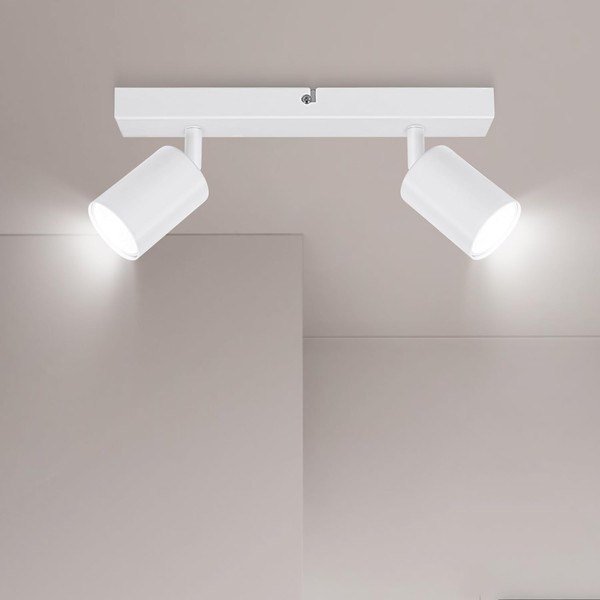 Deckenstrahler LED Weiß Modern Schwenkbar Spot Lampe Wohnzimmer KüChe 2 Flammig-image