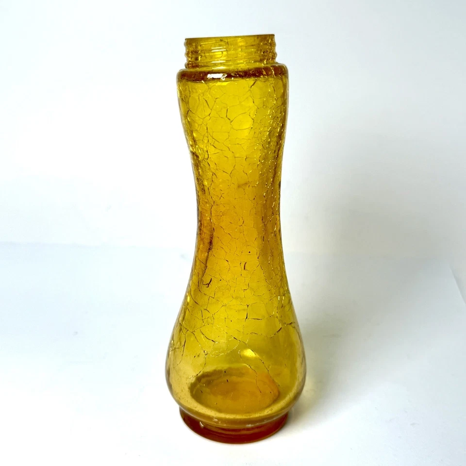 Винтажная солонка или перечница Kanawha Glass Yellow Crackle MCM 6 дюймов трудно найти - Изображение 4 из 4