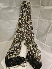 Sequin Shawl Scarf Wrap Veil Formal Evening Party Prom Wedding Camo Black