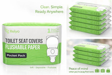 Toilet Seat Cover Paper Flushable 50 Pack - XL for Adults and Kids Potty Trai...