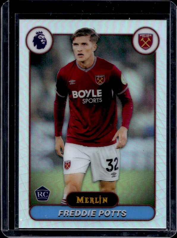 2026 Topps Merlin Premier League Freddie Potts RC Refractor Rookie #185 West Ham