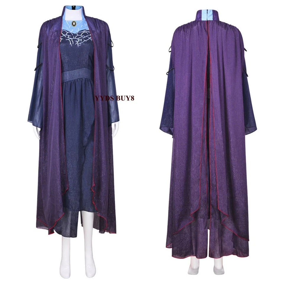 Juego completo de disfraces de mentor de bruja escarlata Agatha Harkness púrpura mujer túnica regalos Foto 2 de 4