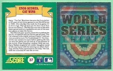 1991 Score Magic Motion Trivia Enos Scores, Cat Wins #37 - 1946👍