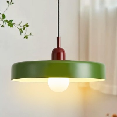 Pendant Light- Retro Green Glomuse- 13.75  Diameter