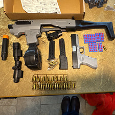 Dart Blaster Set w/ Foam Darts, Magazines/Clips, Scope, Drum - Ages 17
