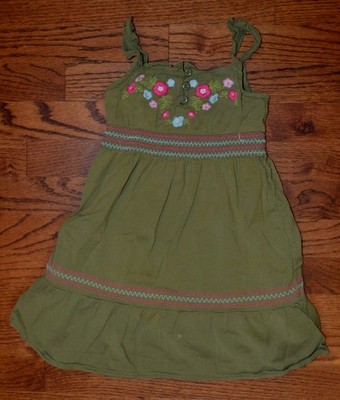 Gymboree Floral Reef Smocked Embroidered Summer Sun Dress Gauzy Cotton Size 3