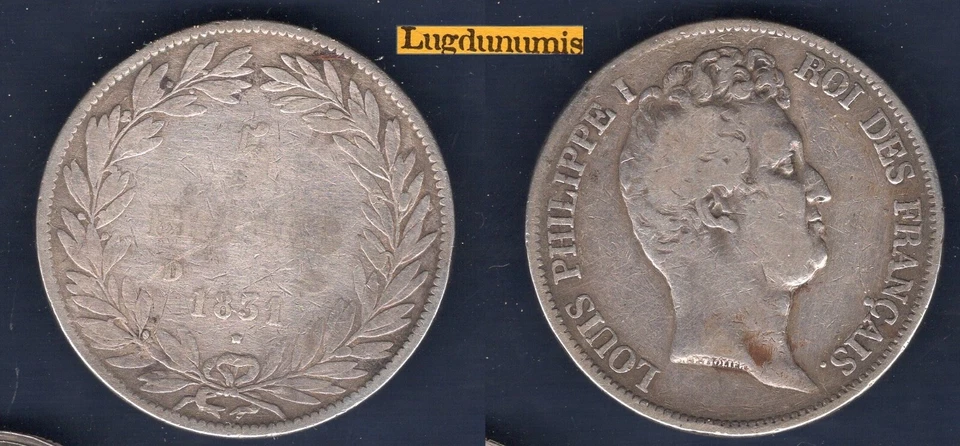 5 Francs 1831 D Lyon B TN TC Louis Philippe Ier 1830 - 1848 - Photo 1/1