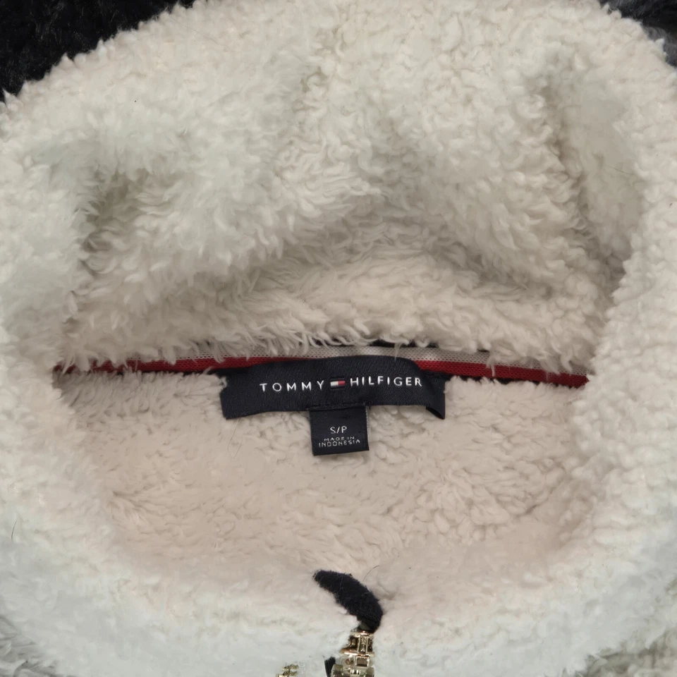✅️$100 Tommy Hilfiger Mujer Talla S Sherpa - 1/4 Cremallera Sherpa Chaqueta Foto 2 de 4