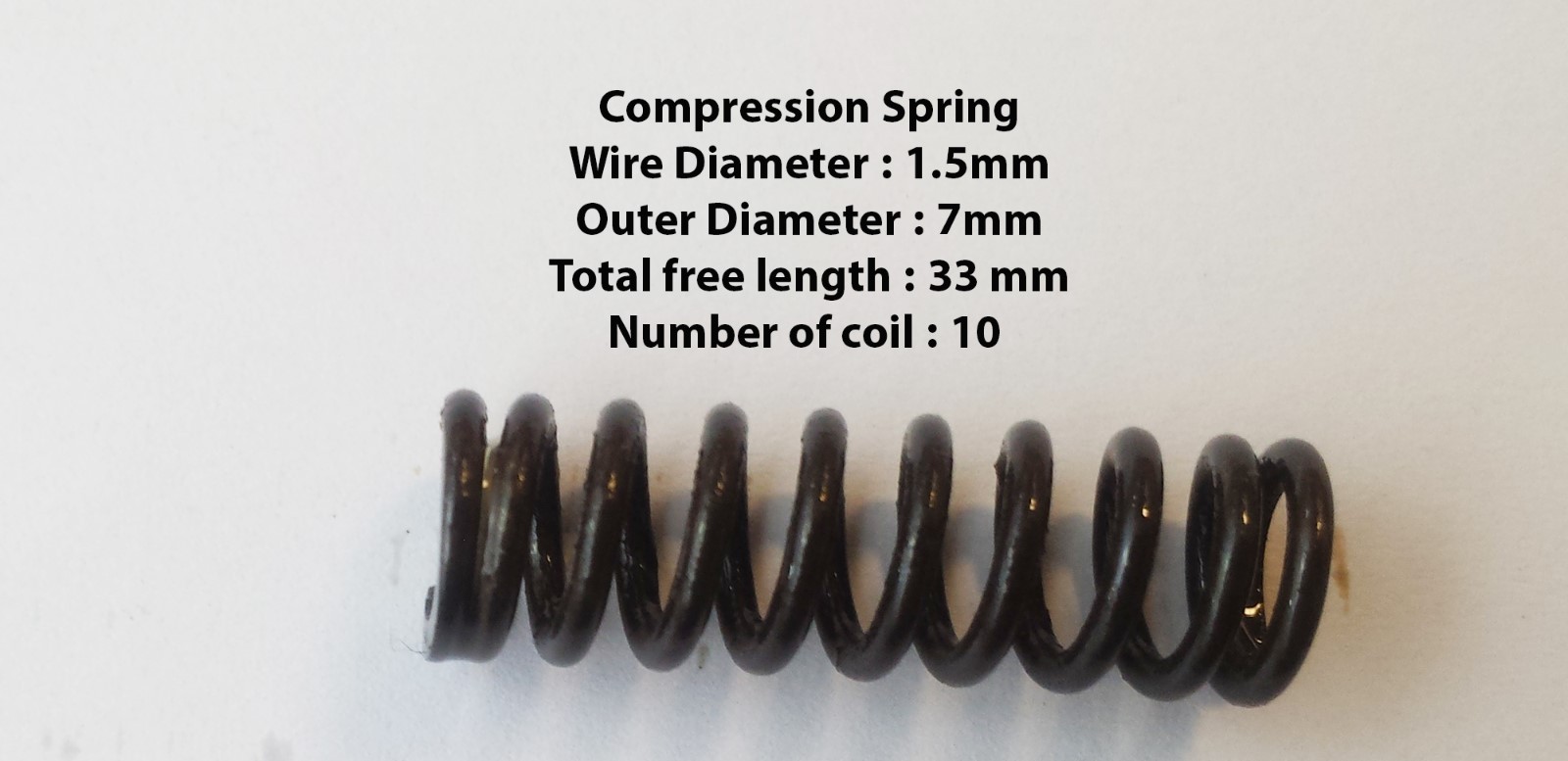 Compression Spring 7mm Compression spring 1.5mm X 7mm i.d X 33mm DIY Steel metalworking ...