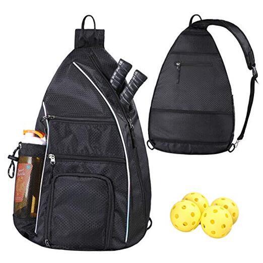 Compact Black Pickleball Backpack for Women and Men