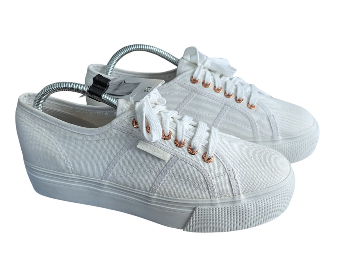 Buy Superga Womens 2750 COTU Canvas Trainers White M US online