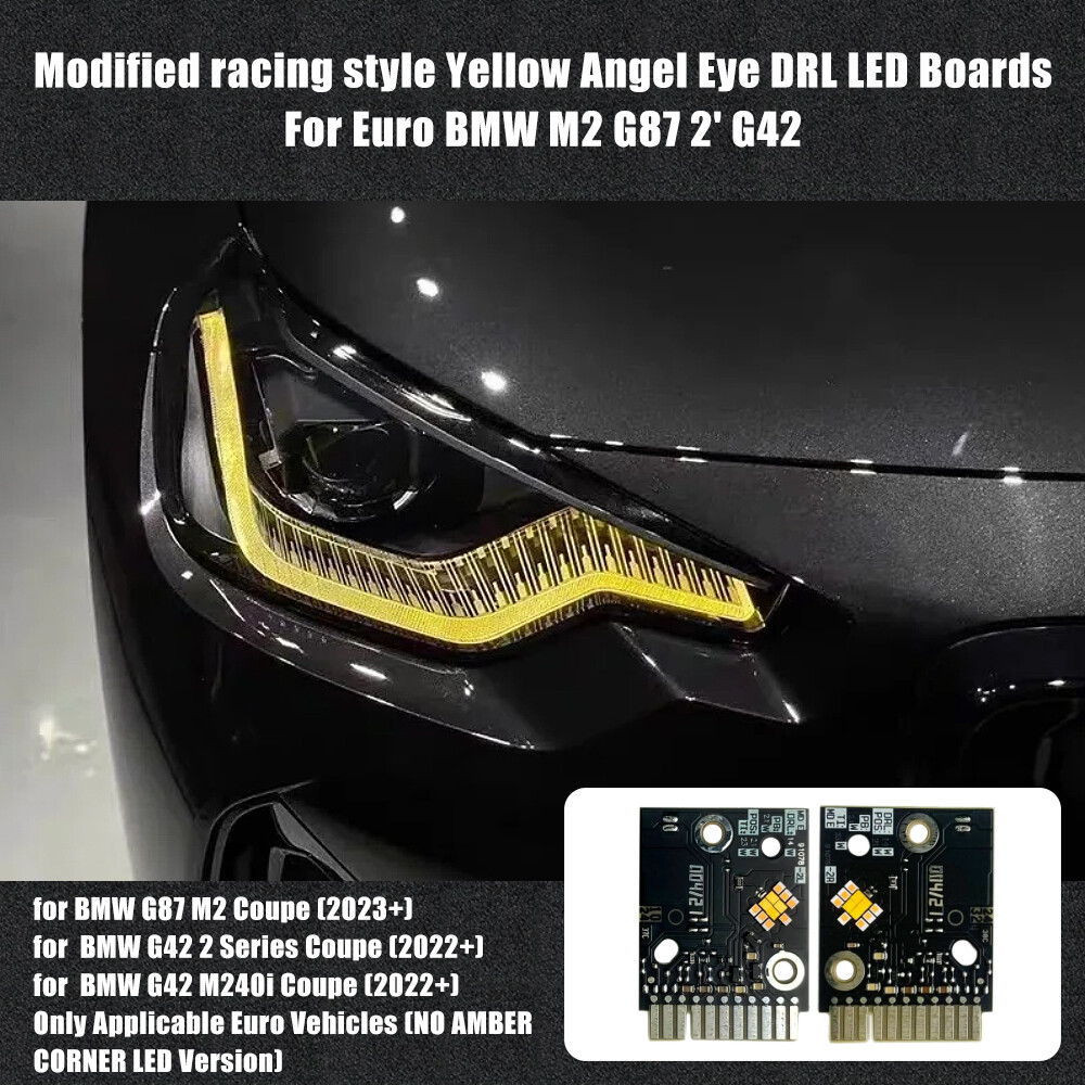 Yellow Angel Eyes For BMW 2 series G42 M2 G87 M240i Daytime Yellow Angel Eyes For BMW 2 series G42 M2 G87 M240i Daytime