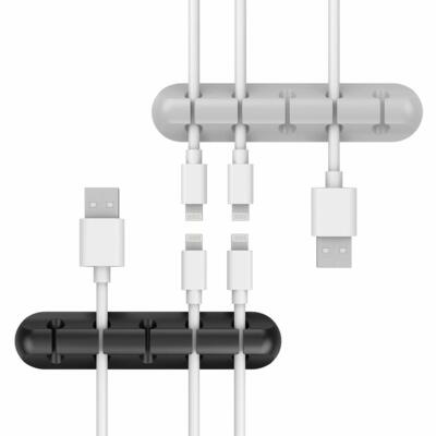 2 Pcs Adhesive Cable Clip Organizer - USB Charger Cord Holder for Desktop & Wall