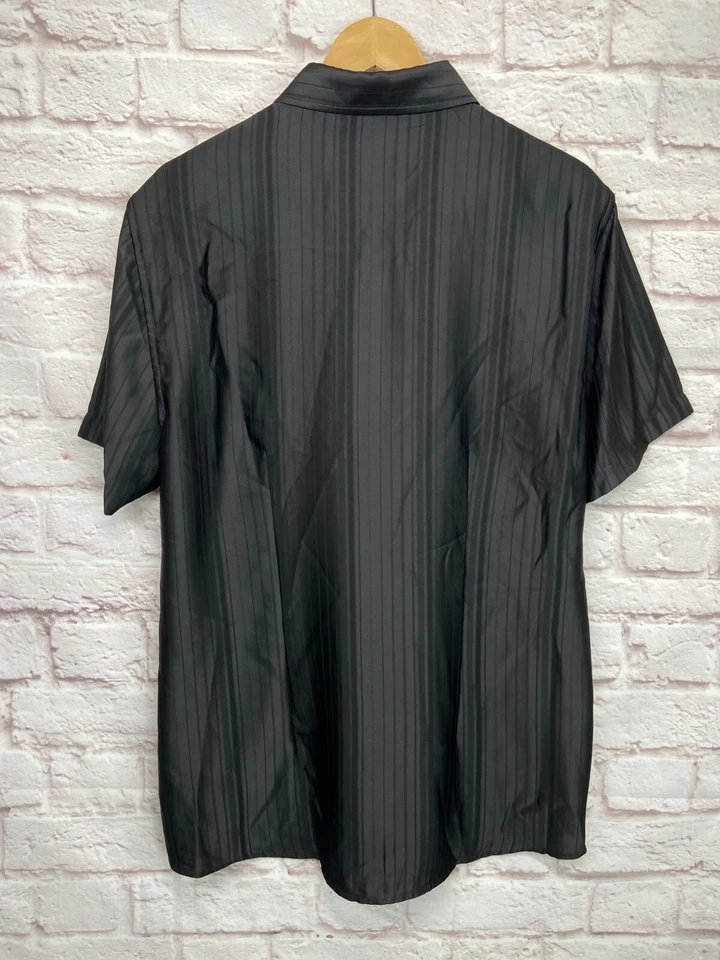 GUESS Mens Black STRIPE SLIM FIT Button-Down Dress Shirt SIZE L - Image 3 of 4