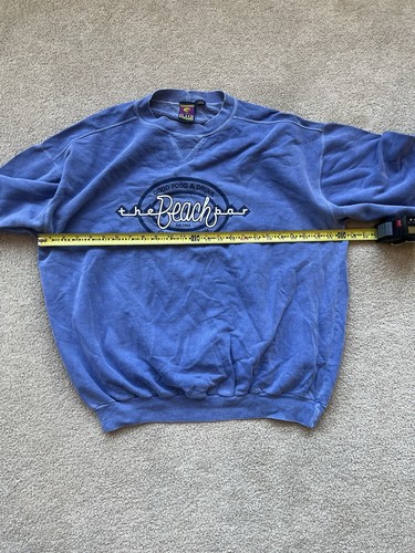 Vintage 80s XL Michigan Clark Lake Beach embroidered logo crewneck Blue mens - Picture 3 of 5