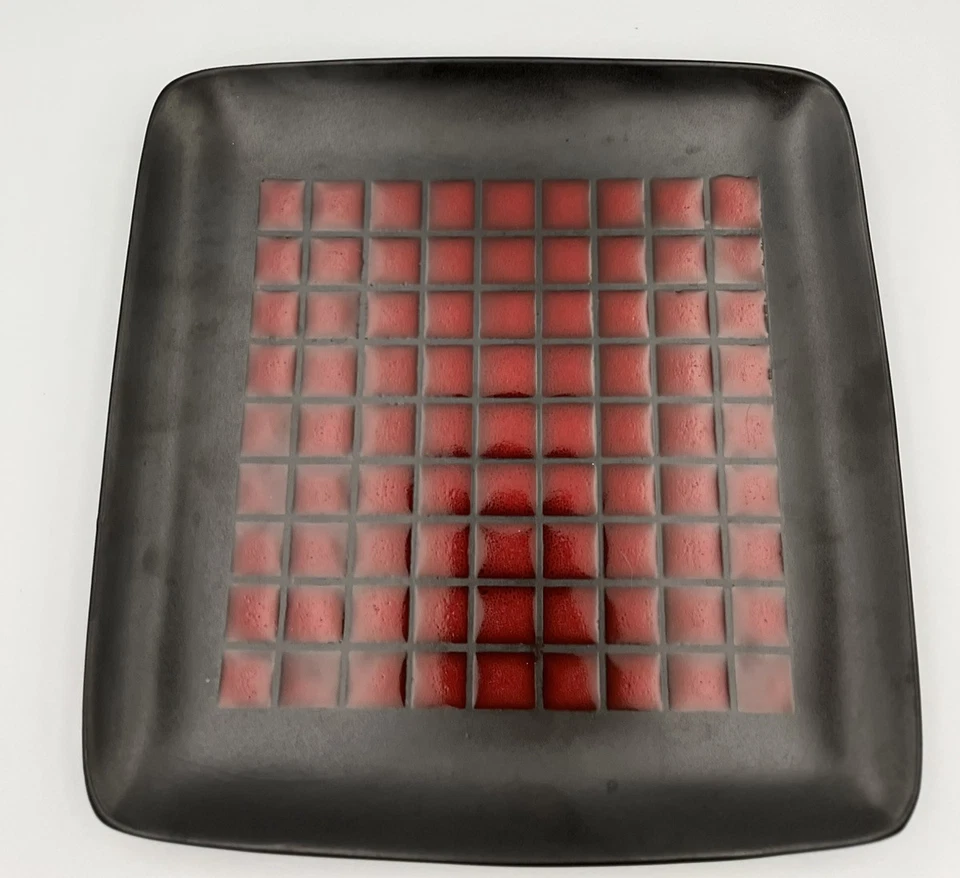 Stoneware Dinner Plates Home Target Tamarask Red Blocks Black Coupe Square 10.5" - Image 2 of 4