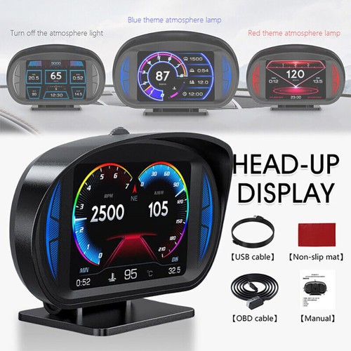 Universal Car HUD Gauge Digital Head UP Display GPS OBD LCD Speedometer Odometer - Picture 12 of 12