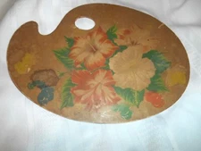 Vintage Artist Painter's Palette With Flowers. L@@K!!