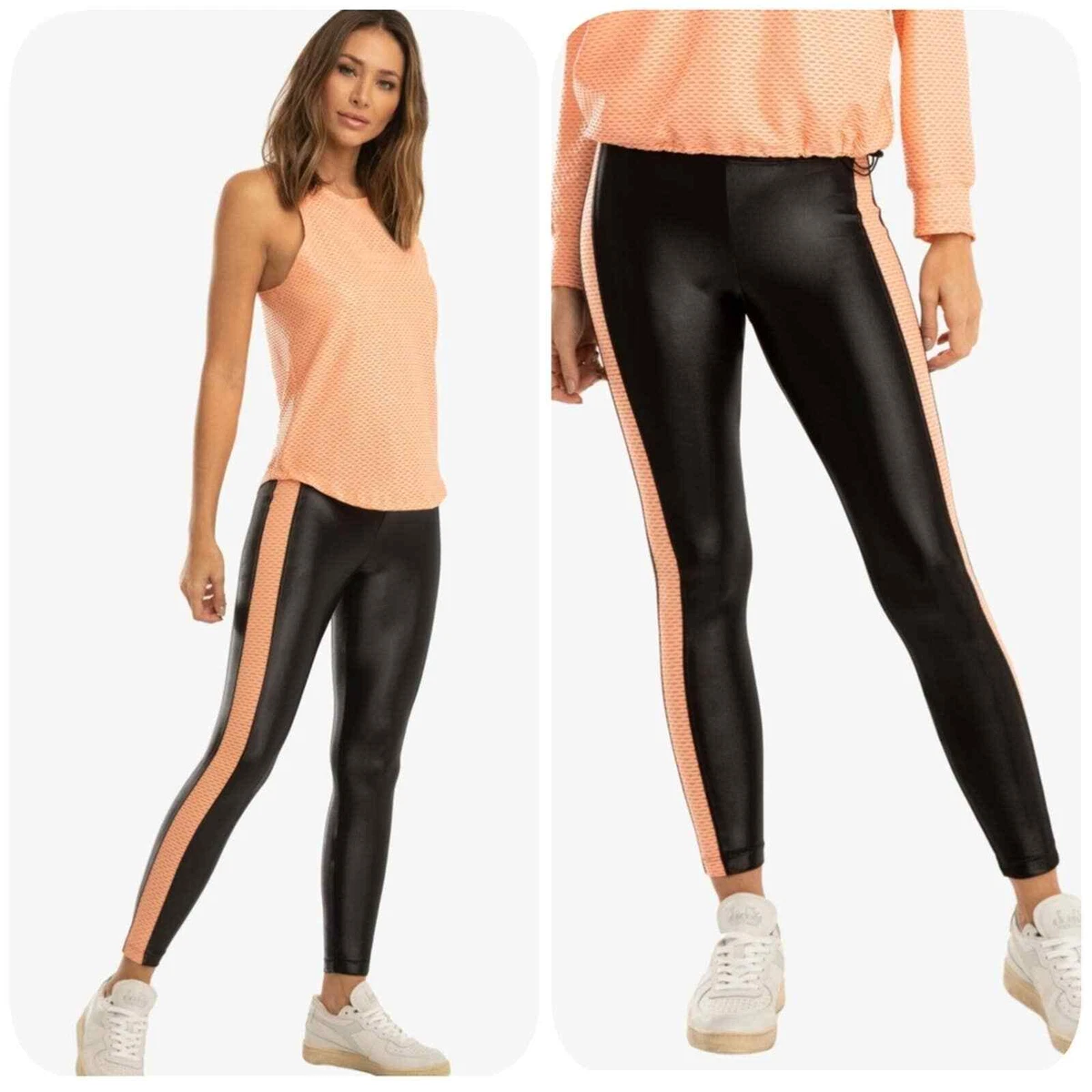 Koral Dynamic Duo High Rise Legging - Black/Pompano Orange sz XS