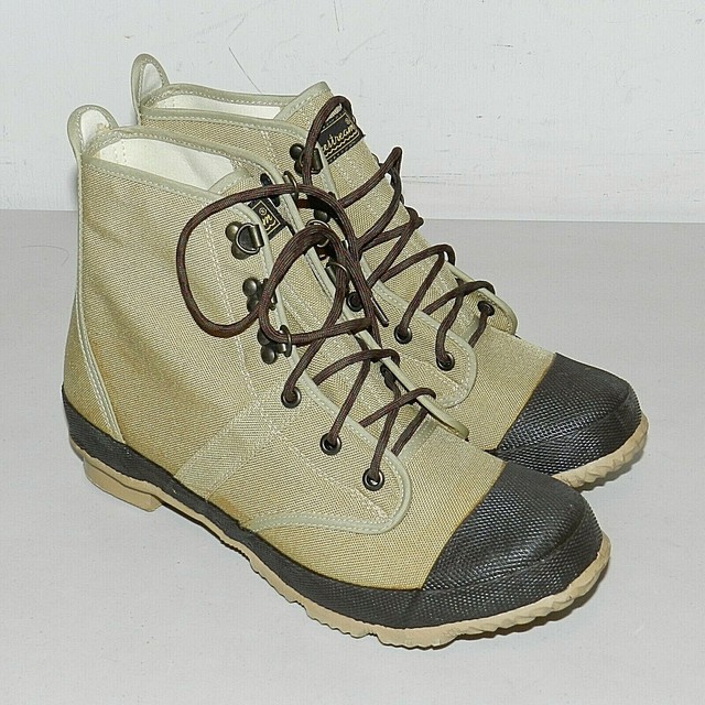 Vintage Hodgman Lakestream Canvas Fishing Wading Boots Size 9. Rubber
