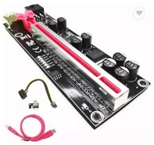  4 Pack 1X-to-16X PCIE RISER CARD - Top Quality 8 Capacitor Design