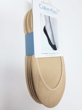 Calvin Klein Women's 5 Pack Microfiber No-Show Liner Socks, One Size, Tan