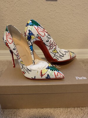 Christian Louboutin Pigalle Follies 36.5 Loubitag Graffiti Limited