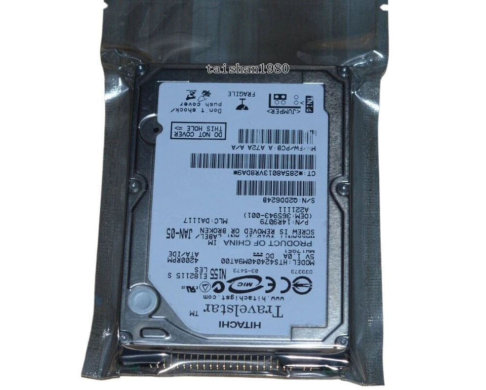 HITACHI 2,5" 40 GB IDE/PATA 4200 RPM 2 MB HDD HTS4240M9AT00 driver rigido per computer portatile - Immagine 2 di 4