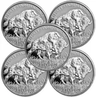 Lot of 5 - 1 oz PAMP Silver Round - Buffalo Design .999 Fine
