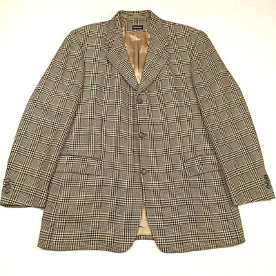 Benvenuto Herren Blazer Sakko EU 54 UK 44R Woll Beige Kariert Sportjacke