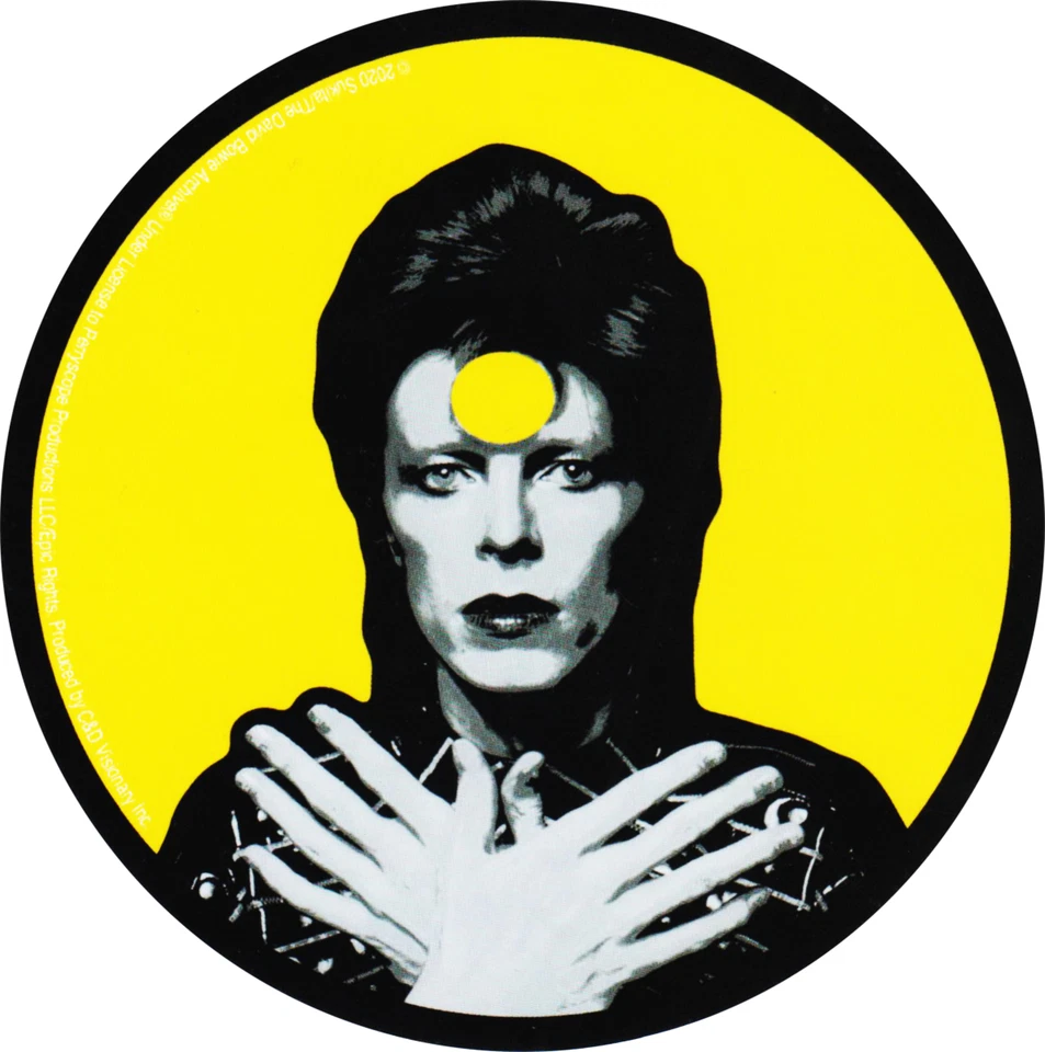 C&D VISIONARY, INC. Sticker - David Bowie Ziggy Stardust Round Yellow 4" x 4" Die Cut #5949