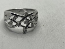 Vintage Sterling Silver CZ Cluster Ring Size 7.75, 925