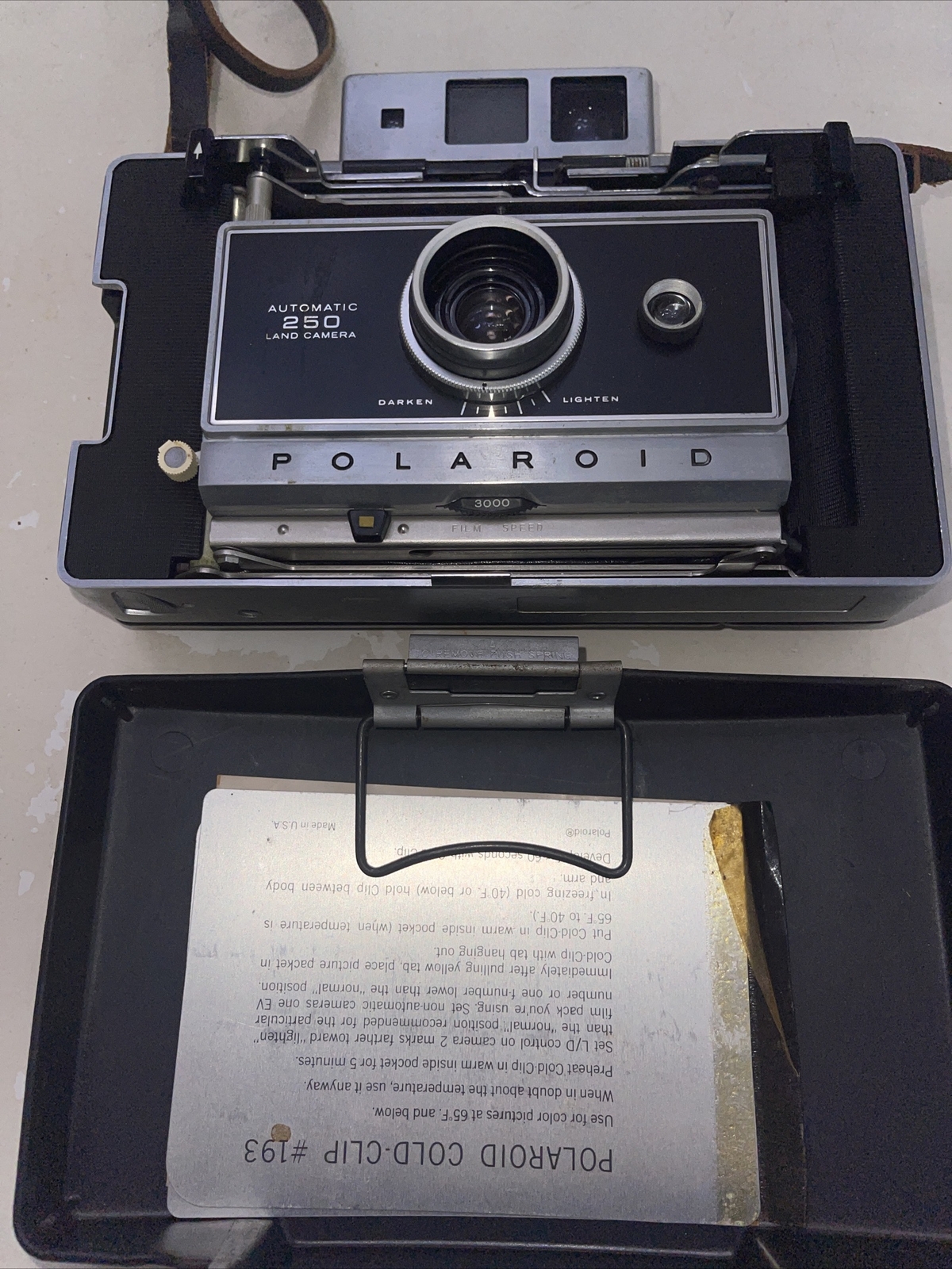 Polaroid Automatic 250 Land Camera Folding Instant Camera w/ Strap eBay