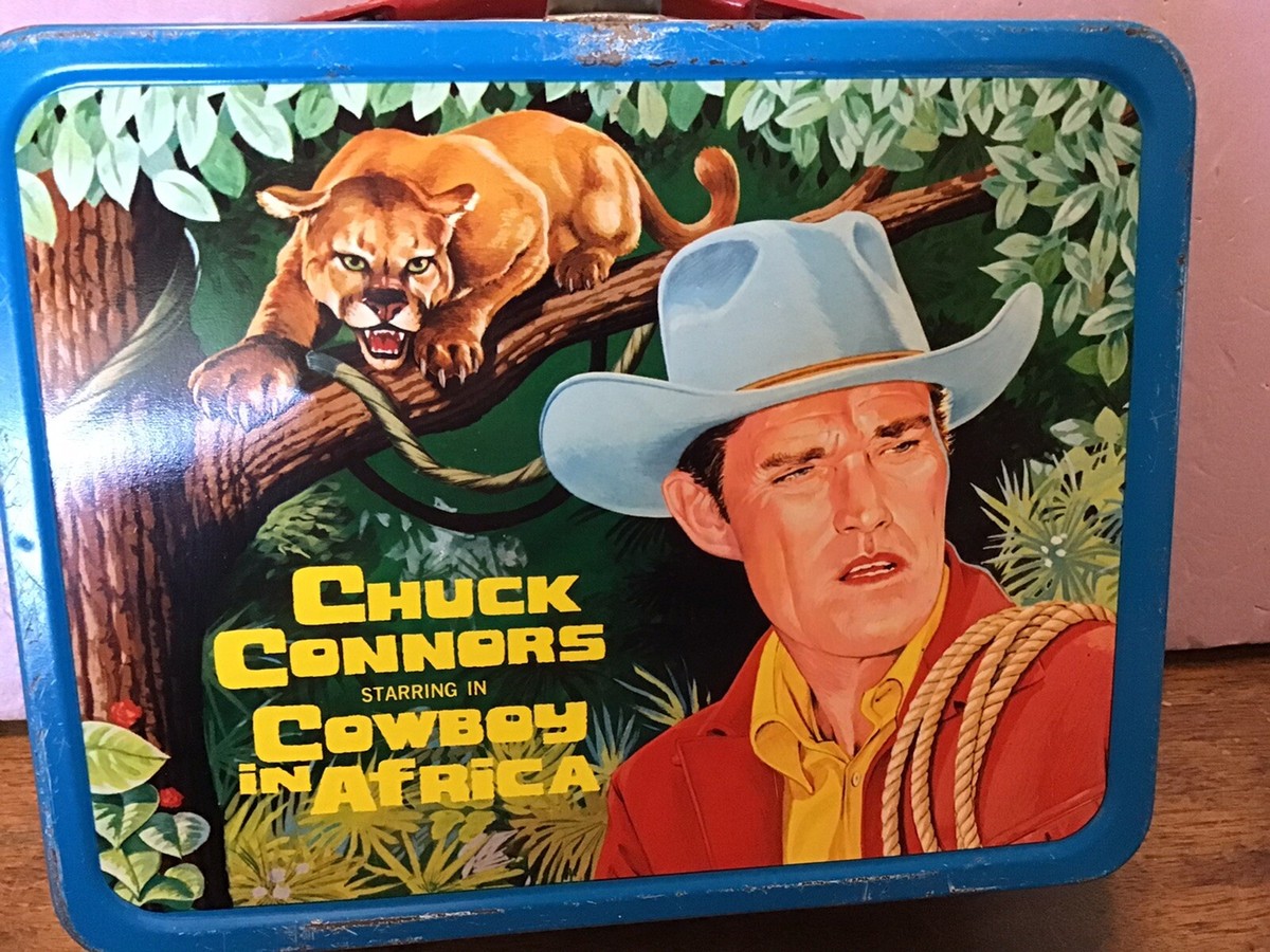 Vintage 1968 Chuck Connors COWBOY IN AFRICA Lunchbox & Thermos | eBay