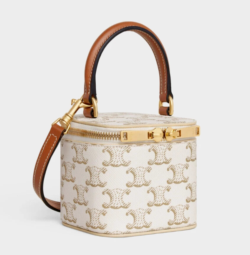 Celine Mini Vanity Case New With Tags White Tan | eBay