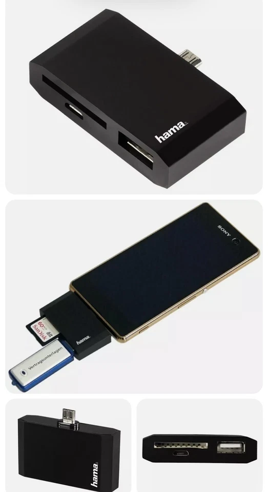 Hama 3in1 Micro-USB OTG Adapter SD USB-Stick Card-Reader Kit für Handy Tablet PC - Image 3 of 3