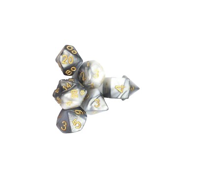 Schwarz und Grau Two Tone Würfel Set, Polyhedral 7 Würfel Set für D&D Tabletop Spiele