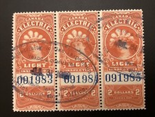 ICOLLECTZONE  Canada Revenue FE14 strip of three F/VF used cds