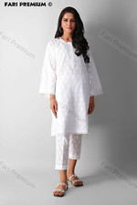 Women's White Chikankari Cotton Kurta/Kurti Khaadi Brand Pakistani/Indian SM/40